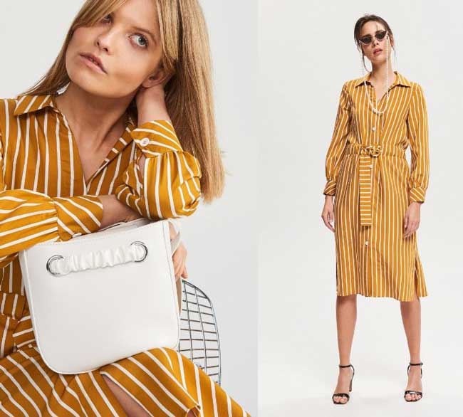 Robe chemise à la taille