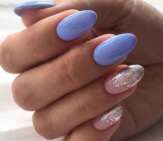 Manucure à la mode avec photo en feuille