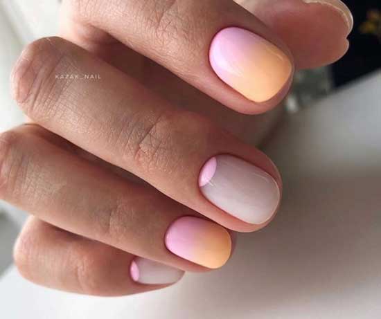 Dégradé délicat sur les ongles