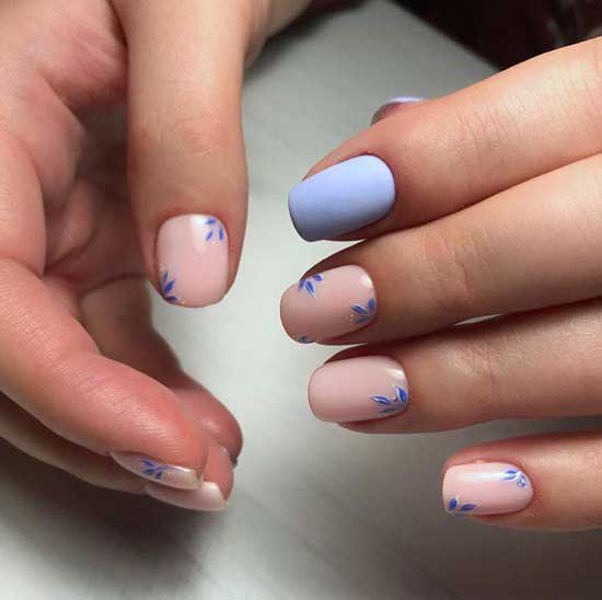 Manucure délicate dans le style de l'espace négatif