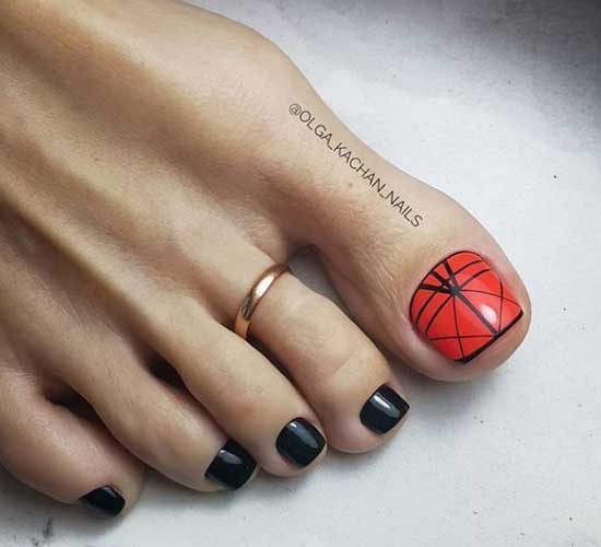 Pédicure française noire