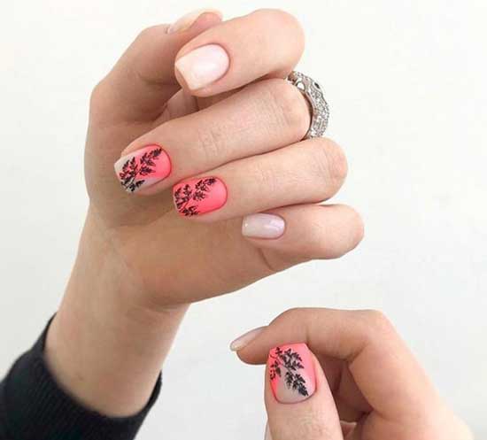 Manucure corail 2026 dans le style du minimalisme