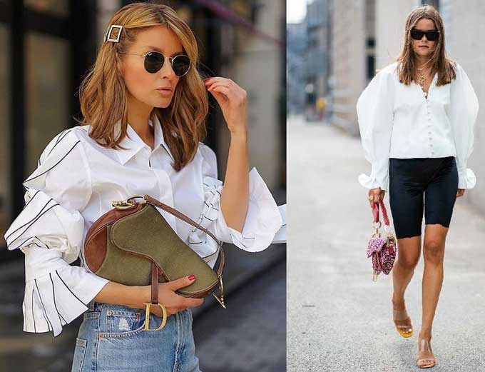 Chemise tendance avec emphase sur les manches