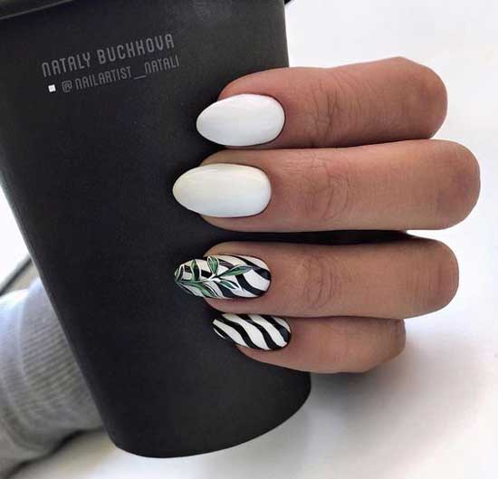 Manucure d'affaires avec un motif