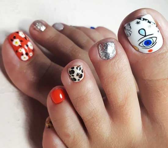 Sélection de pédicure à paillettes