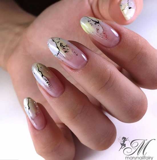 Abstraction délicate sur les ongles