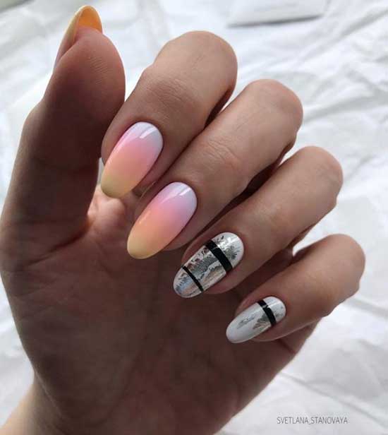 Dégradé avec géométrie et feuille