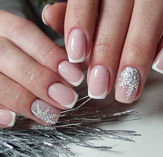 Français avec un flocon de neige blanc