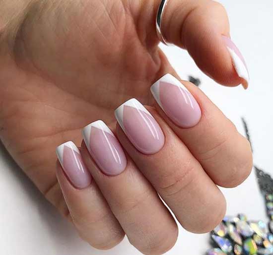 Veste unie blanche avec coin