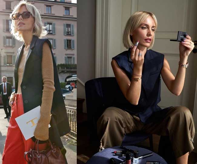 Arcs à la mode avec un gilet