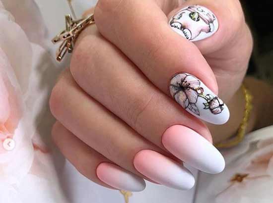 Blanc avec des images de fleurs d'hiver