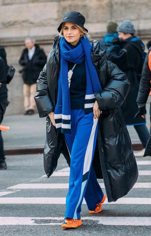 Panama d'hiver avec une longue doudoune