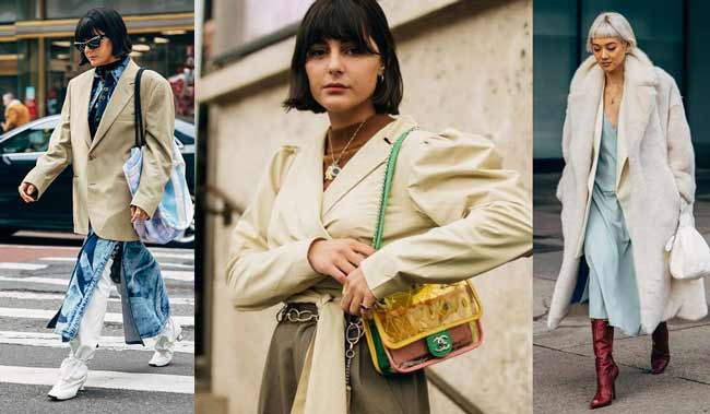 Coupe de cheveux à la mode avec frange - looks des semaines de la mode