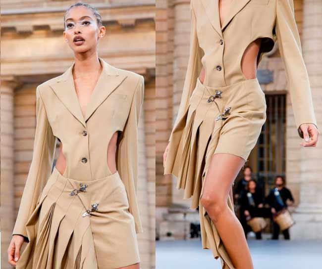 Découpes et coupes profondes dans les vêtements