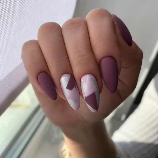 Manucure bordeaux et blanche