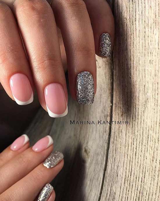 Manucure à paillettes de printemps