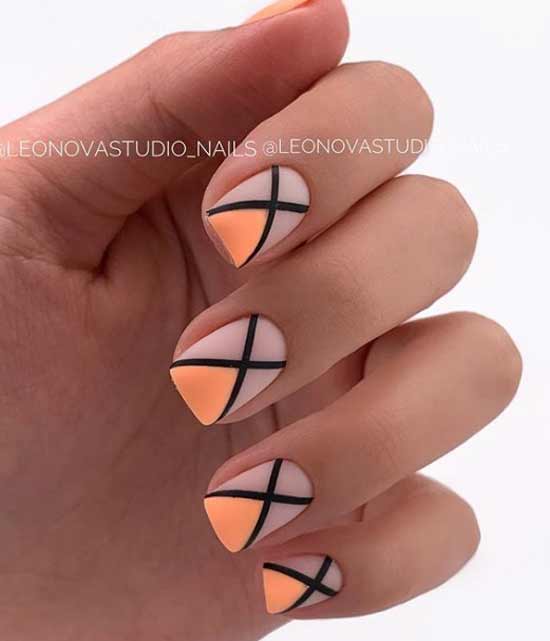 Conception de manucure géométrique lumineuse