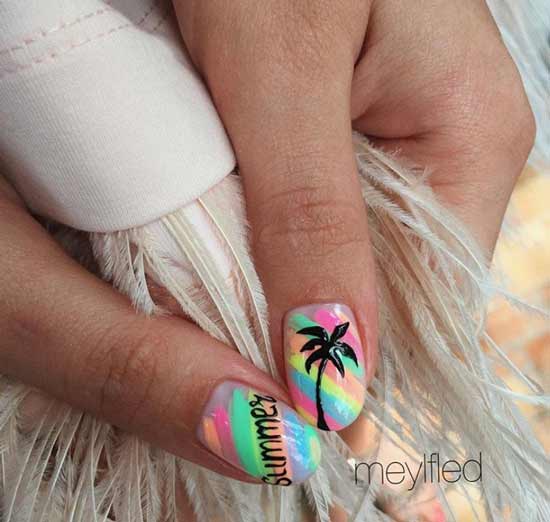 Manucure avec palmiers