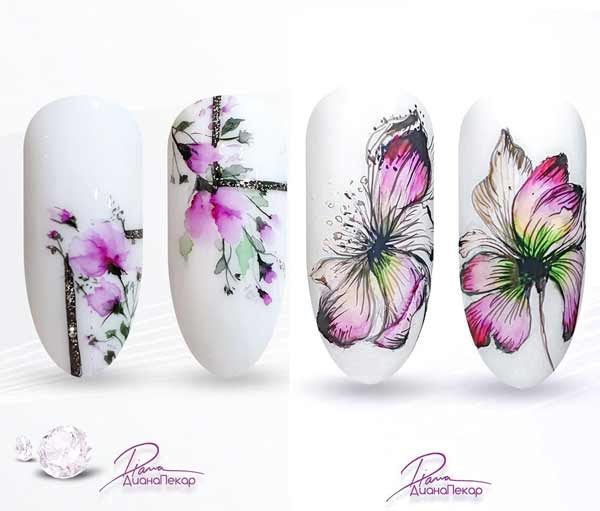 Fleurs de manucure Aqua