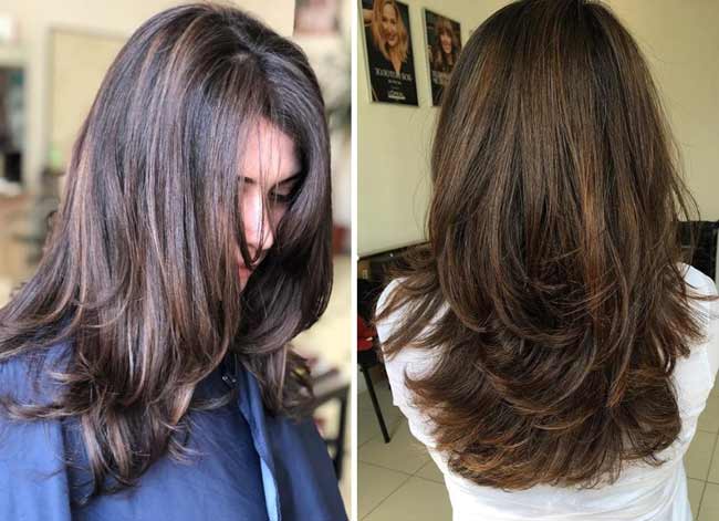 Cascade de longues boucles