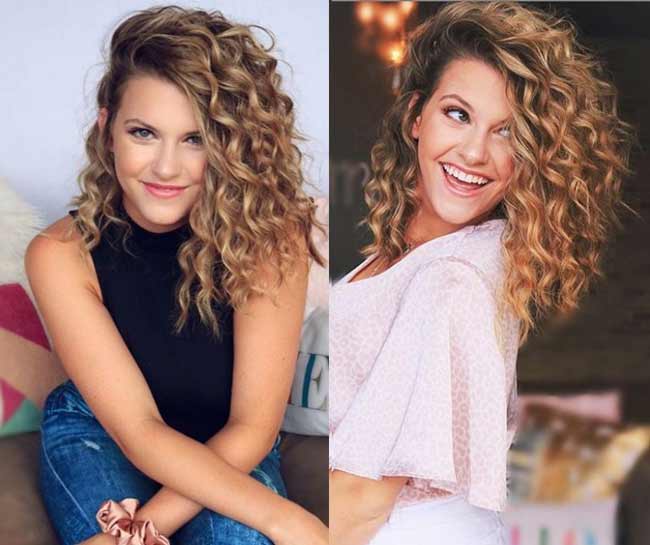 Cheveux bouclés en cascade