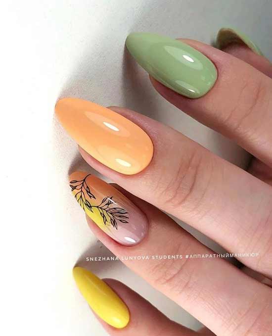 Manucure orange menthe