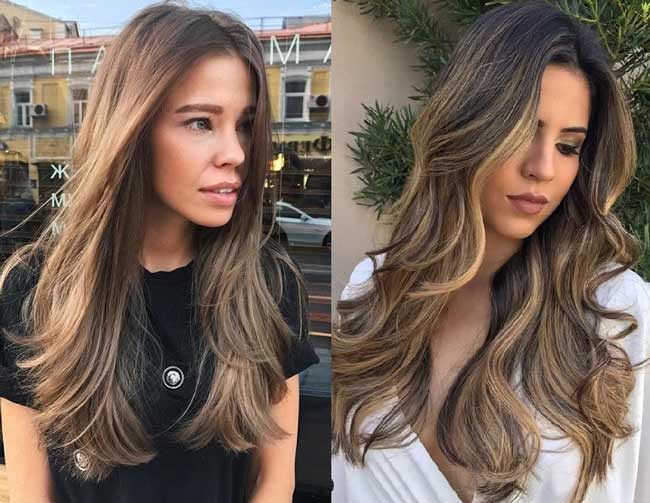 Coupe de cheveux en cascade sur les brunes