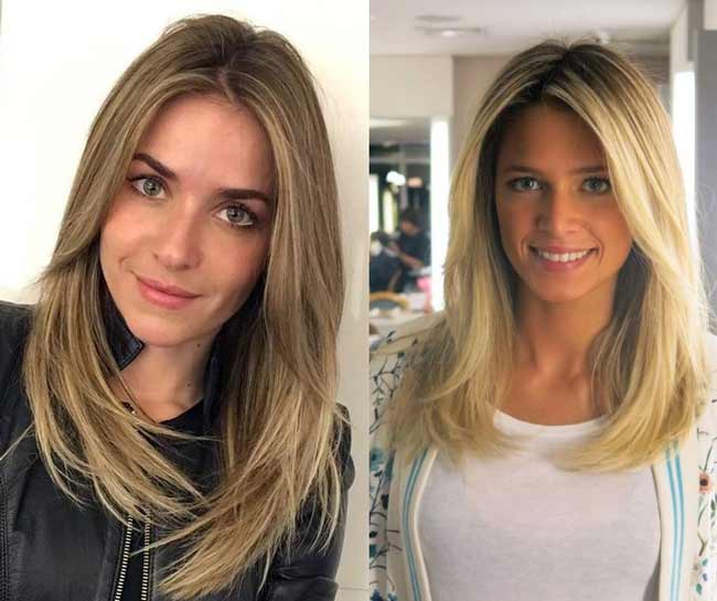 Coupe de cheveux longue avec une frange
