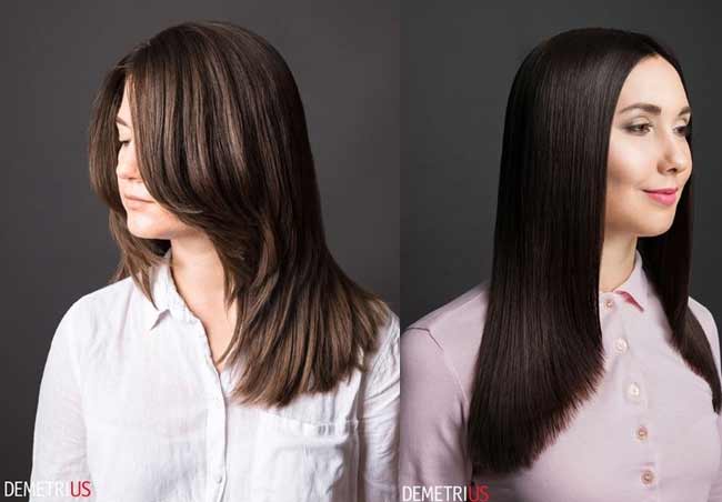 Cascade de cheveux longs