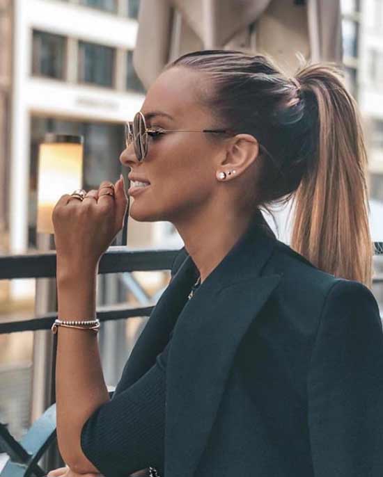 Queue de cheval haute avec élastique