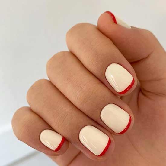 Ongles courts français colorés