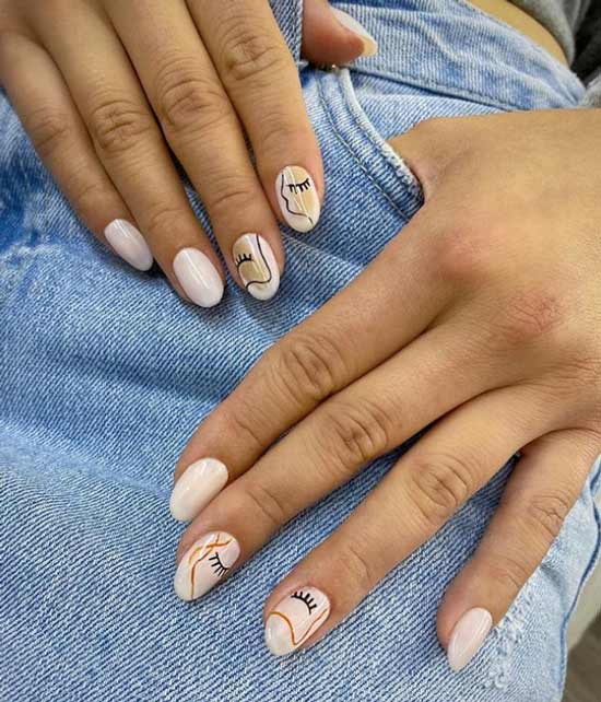 Visages mignons de manucure