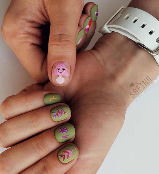 Conception d'ongles avec des autocollants photo