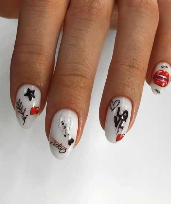 Design avec des autocollants pour le 14 février