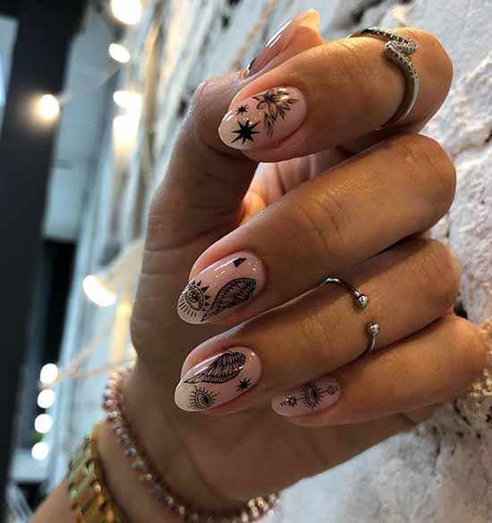 Création d'ongles avec stickers : 100 photos, nouveautés, idées mode