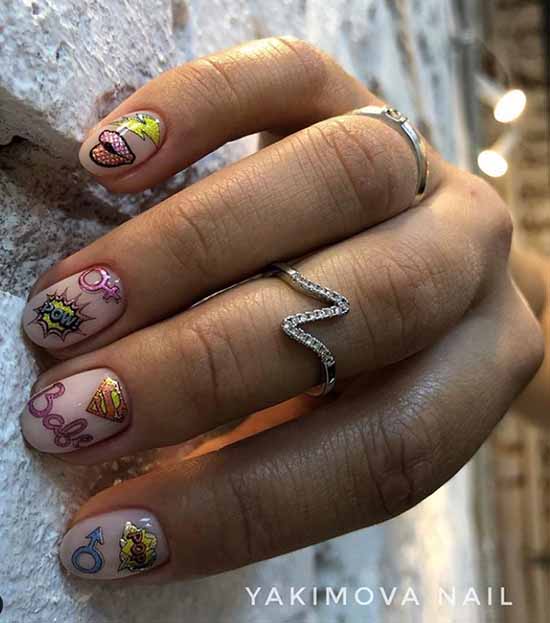 Création d'ongles avec stickers : 100 photos, nouveautés, idées mode