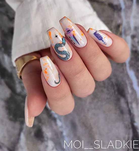 Création d'ongles avec stickers : 100 photos, nouveautés, idées mode