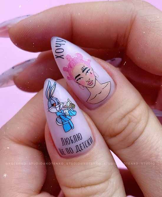 Création d'ongles avec stickers : 100 photos, nouveautés, idées mode