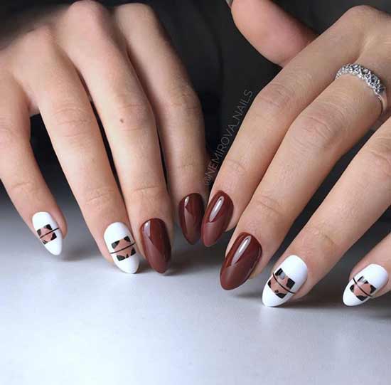 Photo de manucure dans les tons marron
