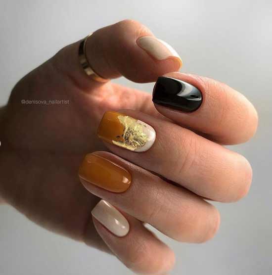 Marron et feuille d'or