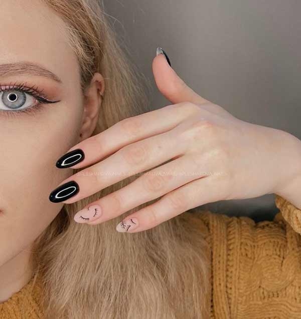 Ongles longs décorés dans le minimalisme