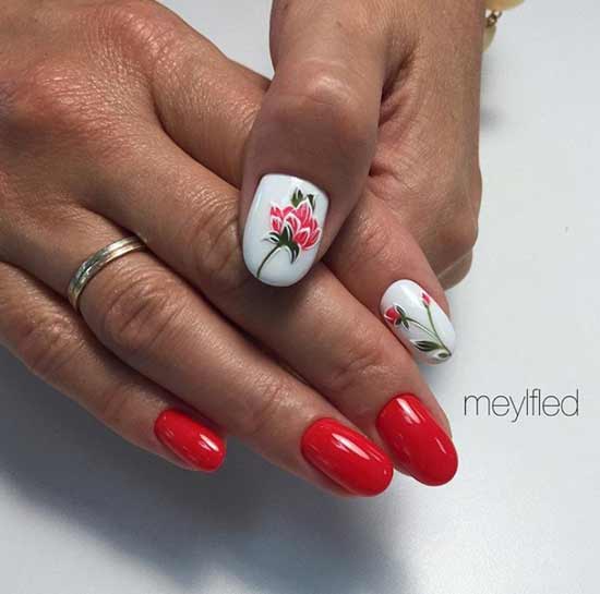 Blanc avec accent rouge