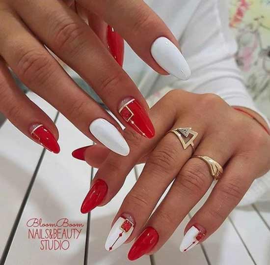 100 photos de nouveaux produits de manucure rouge et blanche