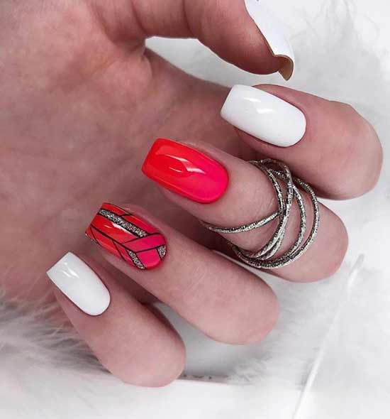 Rouge et blanc avec géométrie