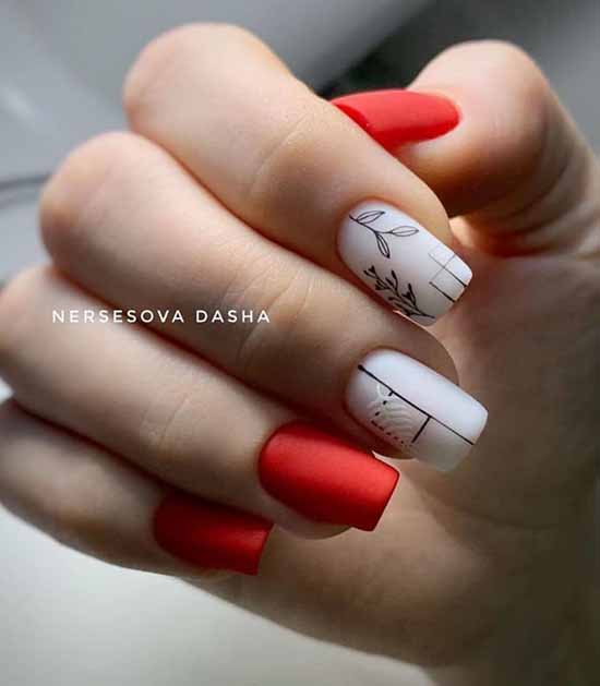 Manucure rouge et blanche : 100 idées de photos, nouveaux designs