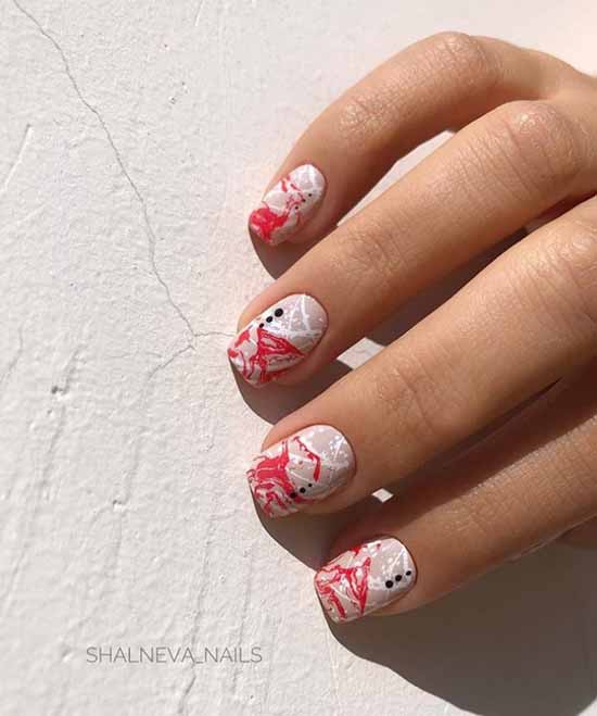Manucure rouge et blanche : 100 idées de photos, nouveaux designs