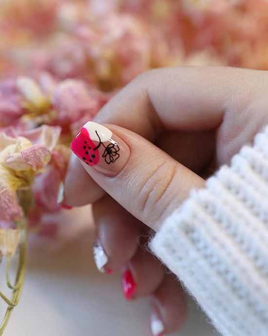 Manucure rouge et blanche : 100 idées de photos, nouveaux designs