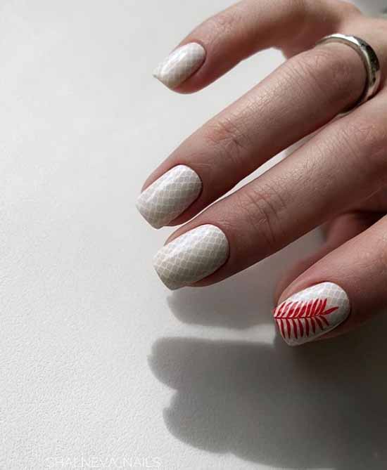 Manucure rouge et blanche : 100 idées de photos, nouveaux designs