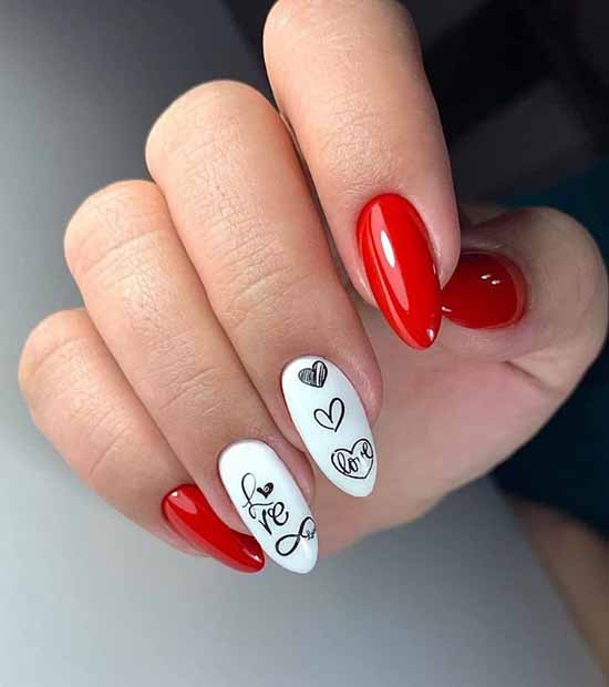 Manucure rouge et blanche : 100 idées de photos, nouveaux designs