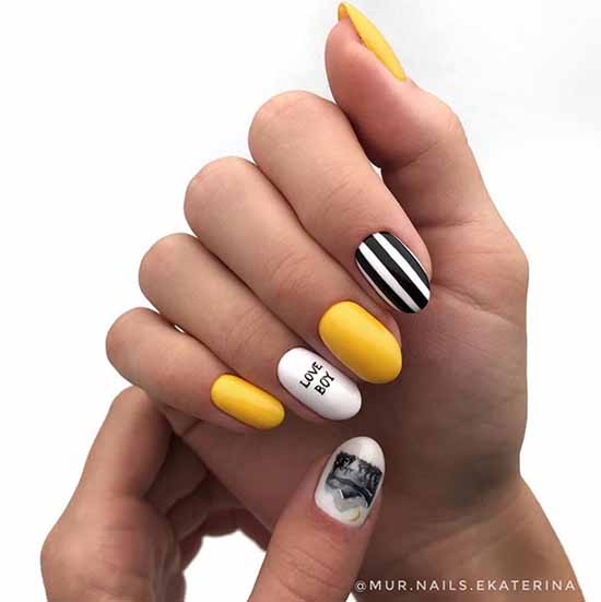 Conception d'ongles avec des rayures: 100 photos, nouvelles idées de manucure